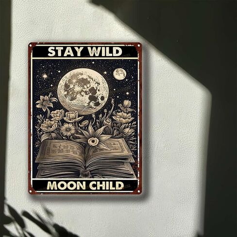 Decor Art Tin Signs Stay Wild Moon Child Tin Signs Pub Diner Cafe Wall Decor Home Decor Art 6x8inch in Kuwait