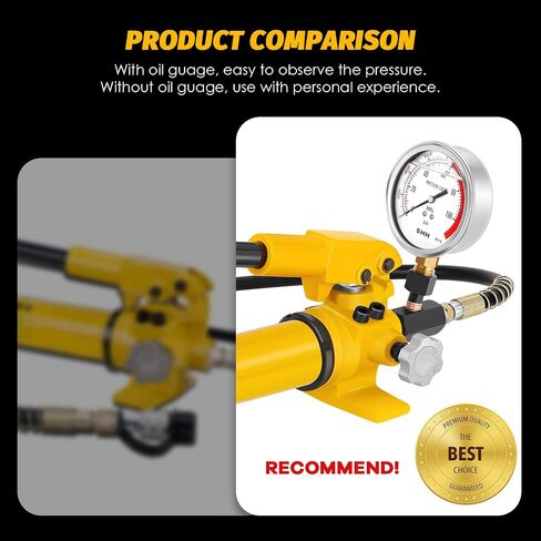 NEWTRY CP-700 Manual Hydraulic Hand Pump w/Oil Gauge Single Acting 9947psi for Separate Type Hydraulic Tool… in Saudi Arabia
