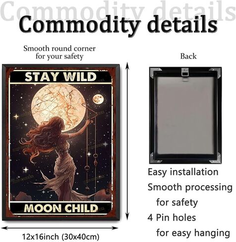 Decor Art Tin Signs Stay Wild Moon Child Tin Signs Pub Diner Cafe Wall Decor Home Decor Art 6x8inch in Kuwait