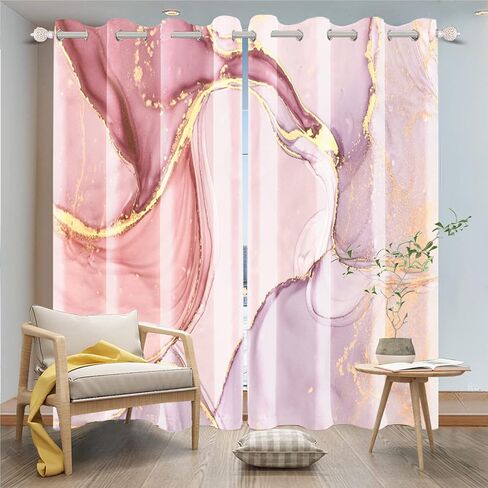 Blackout Curtains Marble Window Drapes White and Grey Marble Window Curtains Marble Cracks Pattern Abstract Art Window Treatments for Living Room Bedroom Kitchen,53x45 inch,2 Panels in Saudi Arabia