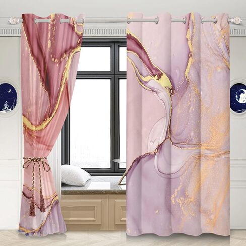 Blackout Curtains Marble Window Drapes White and Grey Marble Window Curtains Marble Cracks Pattern Abstract Art Window Treatments for Living Room Bedroom Kitchen,53x45 inch,2 Panels in Saudi Arabia