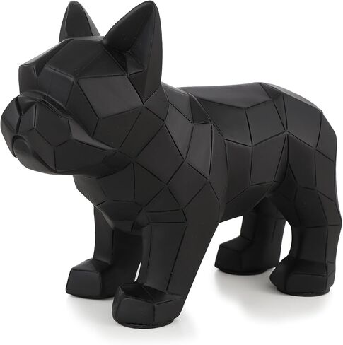 Cute Dog Statue Geometric Abstraction Bulldog Animal Sculpture for Home Décor Modern Decorations Gifts for Dog Lovers Living Room, Bedroom, Shelf, Office (Blue) in Saudi Arabia