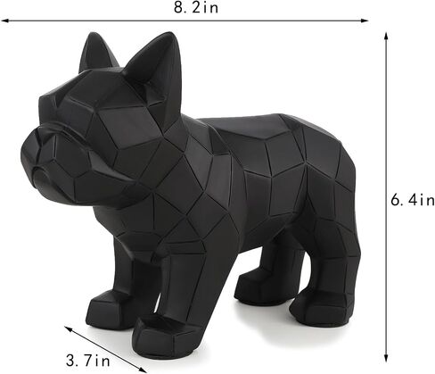 Cute Dog Statue Geometric Abstraction Bulldog Animal Sculpture for Home Décor Modern Decorations Gifts for Dog Lovers Living Room, Bedroom, Shelf, Office (Blue) in Saudi Arabia