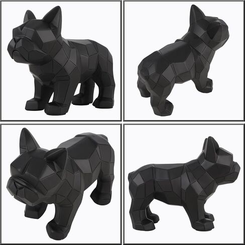 Cute Dog Statue Geometric Abstraction Bulldog Animal Sculpture for Home Décor Modern Decorations Gifts for Dog Lovers Living Room, Bedroom, Shelf, Office (Blue) in Saudi Arabia