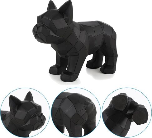 Cute Dog Statue Geometric Abstraction Bulldog Animal Sculpture for Home Décor Modern Decorations Gifts for Dog Lovers Living Room, Bedroom, Shelf, Office (Blue) in Saudi Arabia