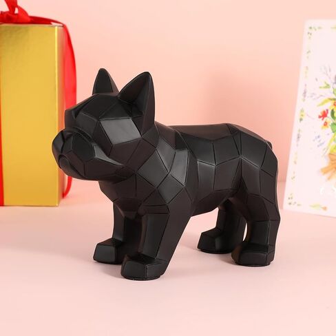 Cute Dog Statue Geometric Abstraction Bulldog Animal Sculpture for Home Décor Modern Decorations Gifts for Dog Lovers Living Room, Bedroom, Shelf, Office (Blue) in Saudi Arabia