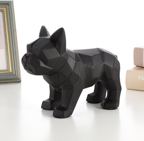 Cute Dog Statue Geometric Abstraction Bulldog Animal Sculpture for Home Décor Modern Decorations Gifts for Dog Lovers Living Room, Bedroom, Shelf, Office (Blue) in Saudi Arabia