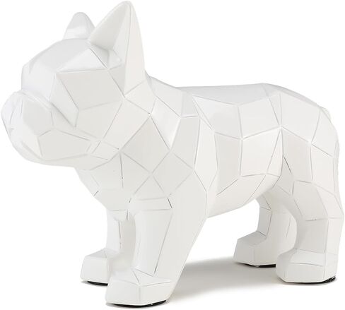 Cute Dog Statue Geometric Abstraction Bulldog Animal Sculpture for Home Décor Modern Decorations Gifts for Dog Lovers Living Room, Bedroom, Shelf, Office (Blue) in Saudi Arabia