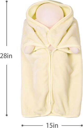 Mellowdy Baby Sack Mink Blanket - Small Soft Plush Thick Warm Wrap Swaddle for Babies (0-3yr) Crib Stroller Travel 500gsm (Baby Blue, 31x35 inches) in Saudi Arabia