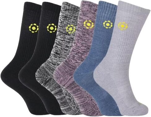 ja vie JAVIE 86% Merino Wool Lightweight Mid-Calf Crew Socks for Men & Women Ultra Soft Cushioned with Seamless Toe in Saudi Arabia