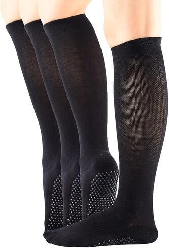 Women's Cushioned Odor Control Knee High Non Slid Gel Grips Yoga Pilate Barre Dance Socks in Saudi Arabia