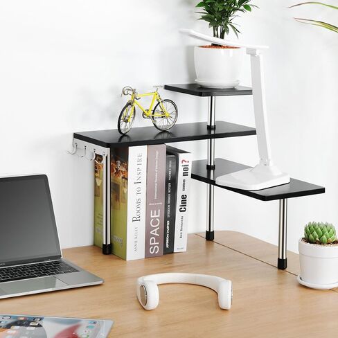 HYNAWIN Countertop Shelf,Bamboo Corner Shelf Over The Table with Printed Pattern,Desktop Storage and Organization in Kuwait