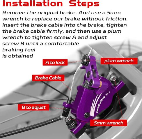 XT-7 Hydraulic Disc Brakes Calipers,Line Pulling/Cable Actuated Front & Rear Brake Calipers for MTB/Mountain/Road Bike/E-Bike. in Saudi Arabia
