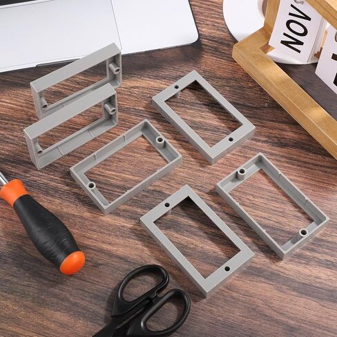 6pcs Electric Box Extender, 1/2" Single Gang Receptacle Outlet Box Extenders Outlet Extension Box for Electric Outlet Switches and Electric Box (Black) in Saudi Arabia