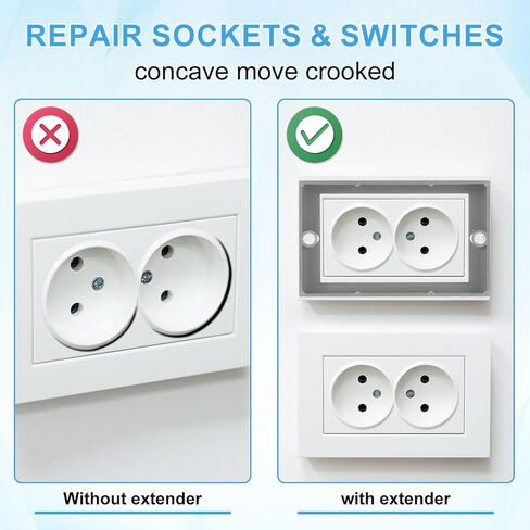 6pcs Electric Box Extender, 1/2" Single Gang Receptacle Outlet Box Extenders Outlet Extension Box for Electric Outlet Switches and Electric Box (Black) in Saudi Arabia