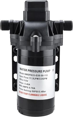 Amarine Made Water Pressure Diaphragm Pump 115V 11.3 LPM 3.0 GPM 50 PSI Water Pump Diaphragm Pressure Pump for Caravan/rv/boat/marine in Saudi Arabia