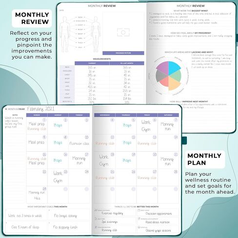 Clever Fox Fitness & Food Journal PRO – Daily Workout & Meal Planner for Women & Men – Exercise & Weight Loss Diary Notebook, 7.3x10.4" (Dark Teal) in Saudi Arabia