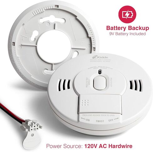 Kidde 21007624 إنذار كاشف الدخان الكهروضوئي وأول أكسيد الكربون | متماسكة مع بطارية احتياطية | الموديل #KN-COPE-IC in Kuwait