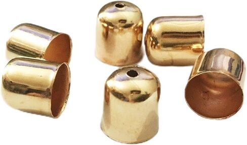50pcs Tassel Caps Charms Crimps End Beads Caps Leather Cords Buckle Tip (8x9mm, KC Gold Plated) in Saudi Arabia