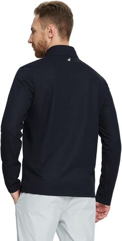 بلوفر روان بسحاب ربعي للرجال أداء جاف مناسب رياضي غير رسمي للجولف برقبة وهمية وأكمام طويلة بلوفر بنصف سحاب in Kuwait