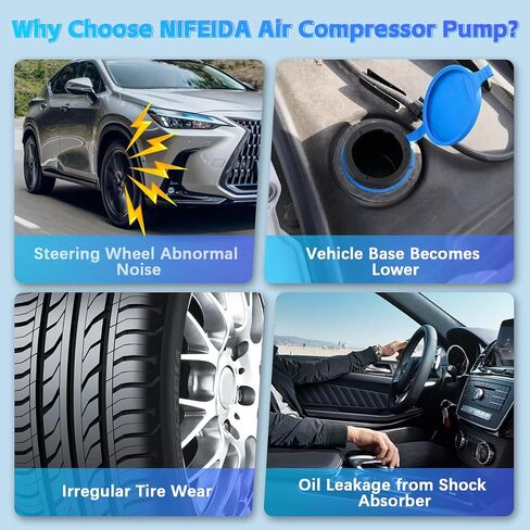 مضخة ضاغط تعليق هوائي Nifeida 1643201204 متوافقة مع 2006-2012 Mercedes Benz W164 X164 GL320 GL350 GL450 GL550 ML320 ML350 ML450 ML500 ML550 ML63 AMG 1643200004 1643200304 in Kuwait