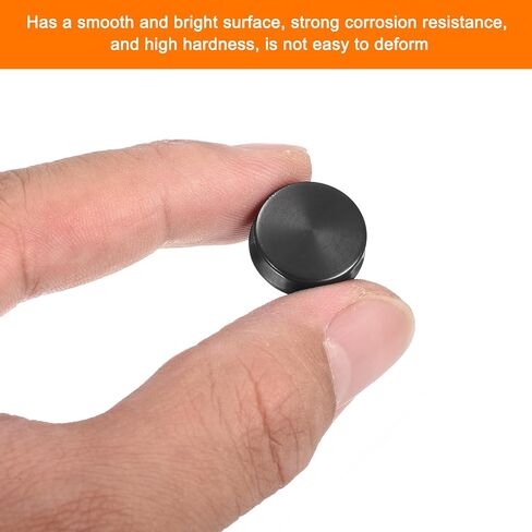 uxcell 16 Pcs Screw Covers Caps, 304 Stainless Steel Mirror Screws Decorative Caps Cover Nails, Mirror Screws Fasteners for Sign Advertising Hardware Construction, 16mm Diameter, Black in Saudi Arabia