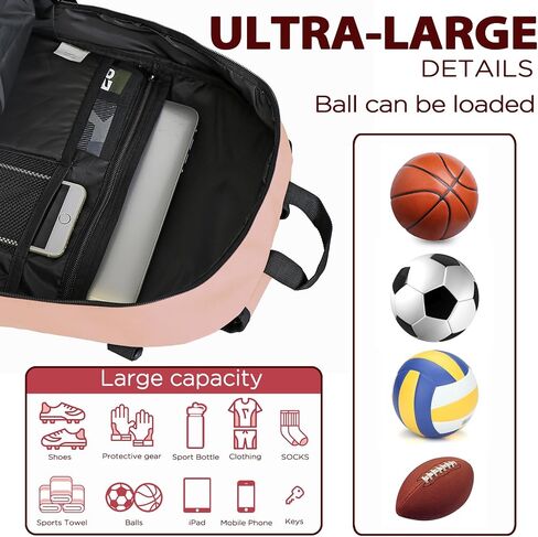 Large Soccer Bag- Youth Soccer Backpack & Bags for Basketball, Volleyball Bag Separate Cleat Shoe and Ball Compartment. in Kuwait