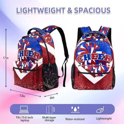 Cheer Backpack for Cheerleaders, Cheerleader Backpack for Women, Cheerleading Gifts for Teams (Blue&Red) in Saudi Arabia