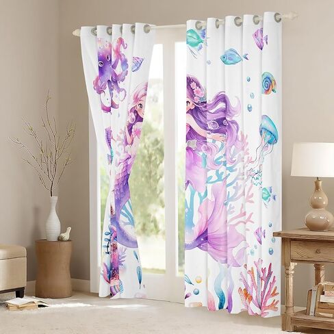 Princess Theme Window Drapes for Kids Girls Bedroom,Pink Castle Dreamy Window Treatments Microfiber Polyester 42Wx63L Inches,Flowers Garden Fairy Tale Window Curtains (Not Blackout) in Kuwait