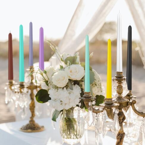 MTLEE Set of 48 Valentine's Day Dripless Taper Candles 10 Inch Candles Unscented Tall Candles Long Burning Wax Spiral Candlesticks for Rituals Dinner Party Wedding Decor(Black, Spiral) in Saudi Arabia