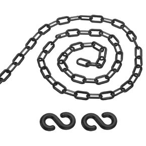 PATIKIL 13Ft Plastic Chain Barrier, Safety Link Chain with 2 S-Hooks for Crowd Control at Driveway Elevator Parking Lot, White