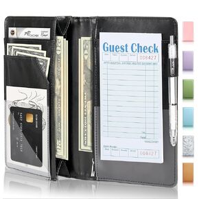 كتاب خادم قابل للتوسيع من فورفينسر مع جيب مغناطيسي، كتب خادم جلدية كبيرة للنادلة، كتاب نادل كبير الحجم، كتاب نادلة قوي مع جيب للنقود، ملحقات النادلة تناسب المئزر، وردي in Kuwait