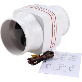 NovelBee Marine 12V Electric 4" in-Line Bilge Air Blower,270CFM Boat in-Line Blower with Six Blade Fan