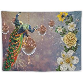 DDCBNS Abstract Floral Tapestry,Colorful Flower Dandelion Printed Tapestry Wall Hanging for Bedroom Living Room Door Balcony 40" x 30"
