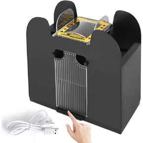 6-Deck Automatic Card Shuffler, Casino Card Shufflers for Poker, Bicycle, Phase10, Texas Hold'em, Blackjack, Family Party Club Card Game