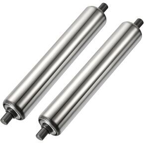 YOKIVE 2 Pcs Conveyor Roller, Stainless Steel Roller Replacement | Smooth Movement, Great for Factories, Warehouses Use (Silver, 1.5 Inch Dia, 8 Inch Length)