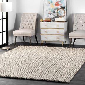 nuLOOM Vania Chevron Jute Area Rug, 6x9, Off-white