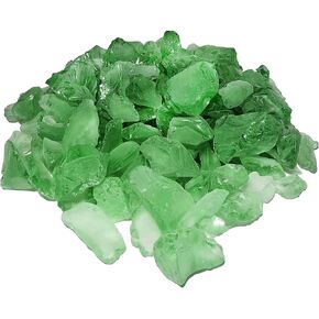 CYS EXCEL Large 1.5"-3" Frosted Clear Sea Glass (1 LB, Approx. 1.5 Cups) | Multiple Color Choices Crushed Glass Vase Filler | Aquarium Nautical Decor for Art Crafts