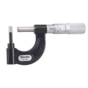 Starrett Tube Micrometer with One-Piece Spindle, Satin Chrome Finish and Advanced Sleeve Design - Quick and Easy Adjustment, 0-1" Range, .001" Graduations - 569AXP