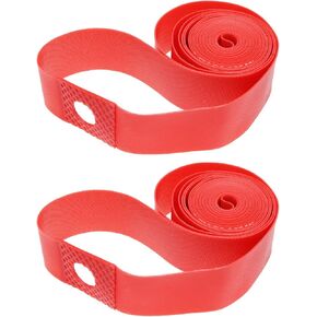 ZYAMY 2pcs Antipuncture Bicycle Tire Linner Tires Protector Rim Strap Inner Tube Rim Tape for 26inch x 18mm MTB Mountain Bike Road Bicycle Folding Tire, Red