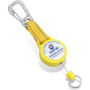 Scuba Retractor Clip, Heavy-Duty Dive Gear Retractable Tether with 316 Stainless Steel Snap Hook, Split Ring and 60cm (24″) Quick-Release Extension Cord for Diving, Spearfishing, Swimming