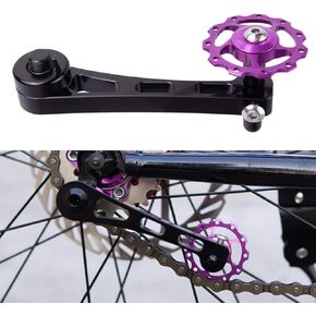 Saycker Bicycle Tensioner, Bike Chain Tensioner, Aluminum Alloy Adjustable Chain Guide, Single Speed Chain Adjuster Converter for MTB, Road Bike(Size:90x50mm)