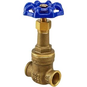 Midline Valve I44D234 Long Bonnet Gate Valve with Wheel Handle, Heavy Duty, Lead-Free, Water Shutoff 1/2 in. Sweat Connections, Cast Brass