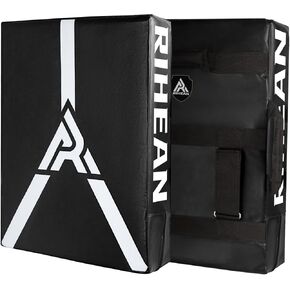 Kicking Shield Kickboxing Pads Martial Arts, Kick Pad Shield for Muay Thai, Taekwondo, MMA PunchingTarget - Large Blocking Area with Wrist Wraps