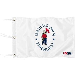 2024 US Open Pinehurst Golf Pin Flag Practic Putting Green Golf Flag For Backyard Garden Double-Sewn 600D Nylon Miniature Pin Flag Regulation Tube Flag(white 20"x13")