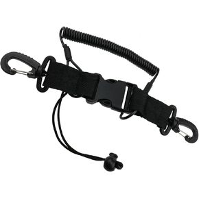 Scuba Diving Coil Lanyard Anti-Lost Spring Rope Strap Diving Spring Clip Lanyard Underwater Diving Tool with Clamp and Quick Buckle 1PCS