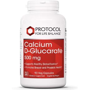 Protocol Calcium D-Glucarate - 500mg Calcium D Glucarate - Cleanser Detox - for Breast & Prostate Health - Non-GMO & Dairy Free - 90 Veg Caps