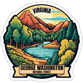 George Washington National Forest Virginia Sticker Decal Vinyl Small Waterproof for Water Bottle Mug Passport Book Scrapbook Notebook Laptop Tumbler Skateboard Computer Size 4" ID44990
