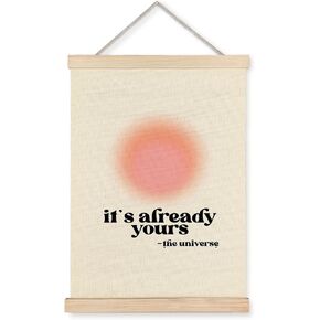 Supwhd Aura Wall Decor Framed, It's Already Yours the Universe Spiritual Aura Wall Art, Aura Poster for Girls Room Dorm Bedroom Yoga 12x16 095