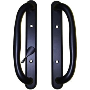 10" Olympus Sliding Patio Glass Door Offset White Pull Handle Set Replacement - Non-Keyed Handle fits 3 ¹⁵/₁₆ inches Hole Spacing, and 1-1/4" to 2-1/4" Door Thickness - Fix and Repair Door Hardware